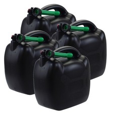 4 x 20L petrol can with filling hose black plastic fuel canister