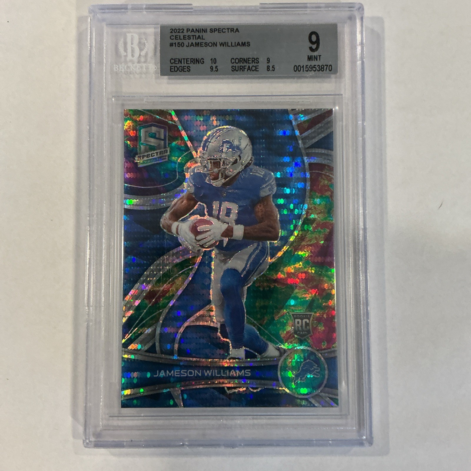 2022 Panini Spectra - Rookies Jameson Williams #150 Celestial Prizm /99 (RC)