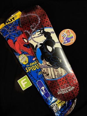 RARE Amazing Spiderman 301 Red Sparkle HUF Skateboard Deck Pack
