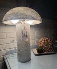 Palecek Zana Table Lamp Gray/White Dome Shade Corded Wall Switch MPN 221705C — photo 1