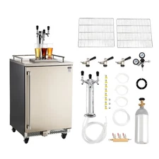 VEVOR Beer Kegerator with CO2 Tank Triple-Tap Beer Dispenser 160L Refrigerator