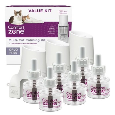 Comfort Zone Cat Pheromone Diffuser Value Pack 3 Diffusers 6 Refills