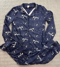 Cat  Jack Boys XL 14 Blue Christmas Santa Sleigh Long Sleeve Flannel Pajama Set