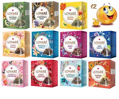 12 PACK - LOVARE Variety Tea SET 15 Pyramids Made in UKRAINE Feel The Love