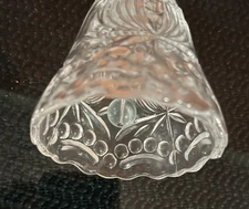 Anna Hutte Crystal Dinner Bell Triangle Loop Handle Cut Glass W. Germany 4.5"