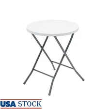 Folding Round Bistro Table Compact Portable Side Table Indoor Outdoor Use