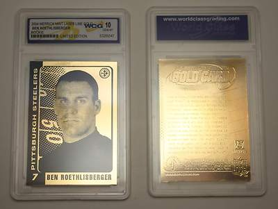 #ad 2004 Ben Roethlisberger Pittsburgh Steelers ROOKIE Gold Card Graded GEM MINT 10 $14.95