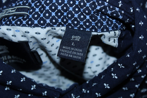 Scotch & Soda Men's Large Navy Blue White Long Sleeve Button Down Shirt - Picture 9 of 11
