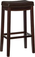 LINON KINGSTON CLARIDGE BROWN 32" BAR STOOL 55816BRNPU-01 NEW SEALED