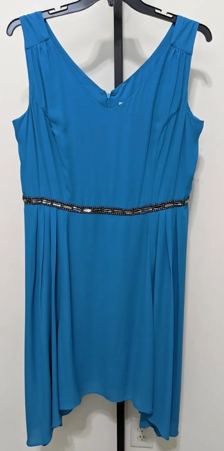 Adrianna Papell Halter Art Deco Beaded Blouson Maxi Dress Blue Size 2 Adrianna Papell Halter Art Deco Beaded Blouson Maxi Dress Blue Size 2