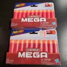LOT of 2 Official NERF DART Gun Refill MEGA 10 Darts 20 Total N-Strike NEW