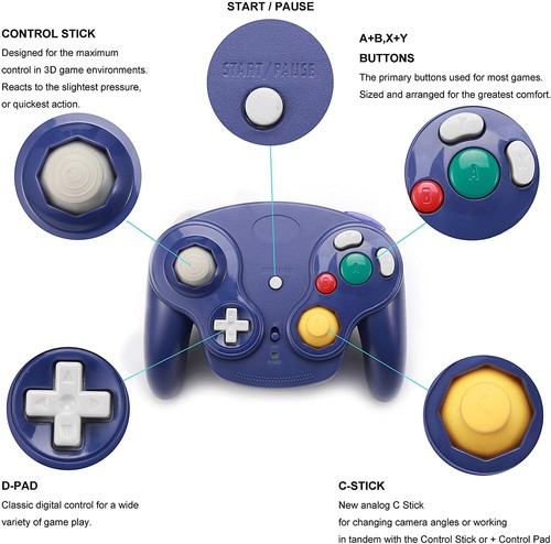 Wired/2.4G Wireless NGC Controller Gamepad Joystick for Nintendo Gamecube GC - Picture 65 of 74