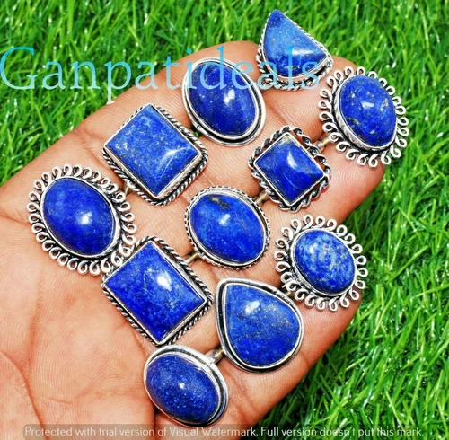 Labradorite & Mix Gemstone Ring 925 Silver Plated Wholesale Handmade Jewelry Lot