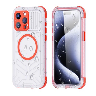 Mangetic Full body Waterproof Shockproof Diving Case For iphone 15 ro Max / Plus