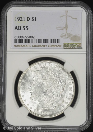 1921-D $1 Morgan Silver Dollar NGC AU 55