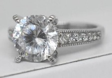 Signed PAJ 2.25ct CZ Cubic Zirconia Sterling Silver 925 Cocktail Wedding Ring