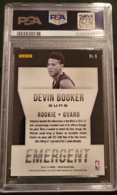 2015-16 Devin Booker Panini Prizm Emergent #6 Rookie RC PSA 9