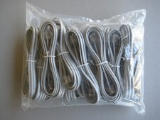 7 Ft RJ11 Modular Telephone Cable Silver - 20 Pack