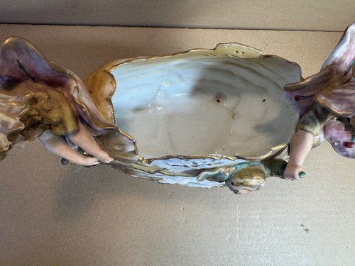 Art Nouveau Porcelain Figure Centerpiece Figurine Statue Fairys Flowers Germany? - Picture 8 of 14