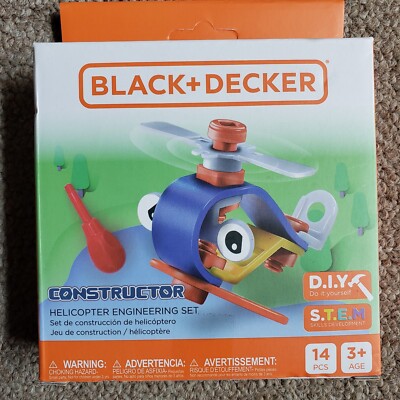 Black + Decker Constructor Helicopter Engineering Set 14 Pieces  Ages 3+