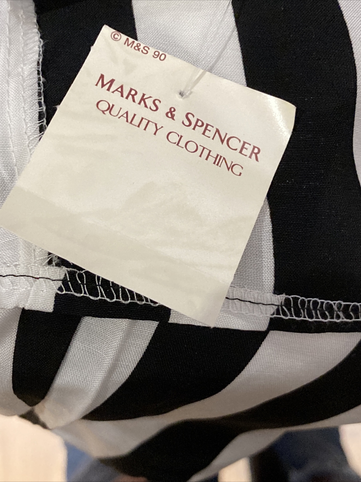 Vintage Black/White Striped St Michael Blouse/Shirt Size 33" Bust, BNWT, RRP £25 8
