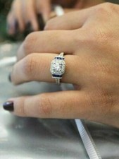 14k White Gold Plated 2Ct Round Lab Created Diamond Engagement Wedding Halo Ring