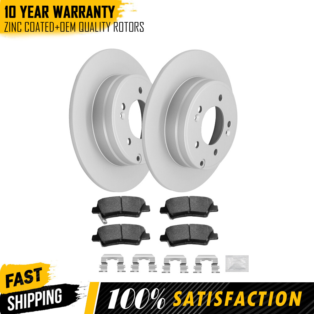 Rear Brake Rotors and Ceramic Pads for 20112015 Hyundai Azera Sonata