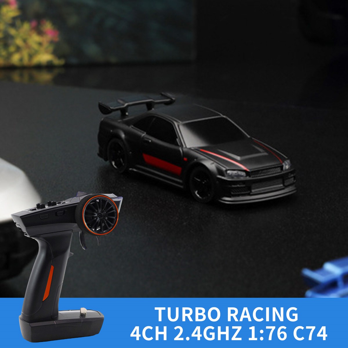 Turbo Racing 4CH 2.4GHZ 1:76 C74 Drift RC Sports Car RTR Kit Mini Proportion