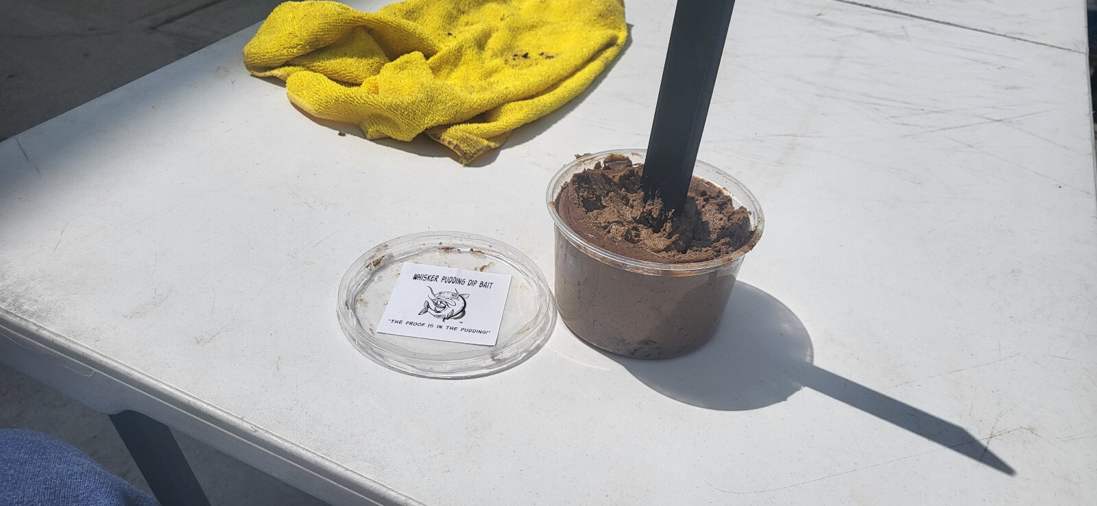 Whisker Pudding Channel Catfish Dip Bait Cheese Stink Half Gallon Tub