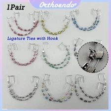 Temporary Tooth Decoration with Metal Wires Fake Brackets Ligature Ties w Hook
