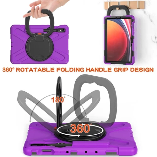 For Samsung Galaxy Tab S9 Ultra S9 Plus S8 Rotating Shockproof Carry Tablet Case - 第 46/89 張圖片