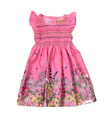 Penelope Mack Dress Sz 12-24 Months Pink Floral Butterfly 2 Piece Dress NWOT