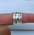 Set Of 5 Sterling Silver Stacking Rings , Thin & Thick Rings , Dainty All size D