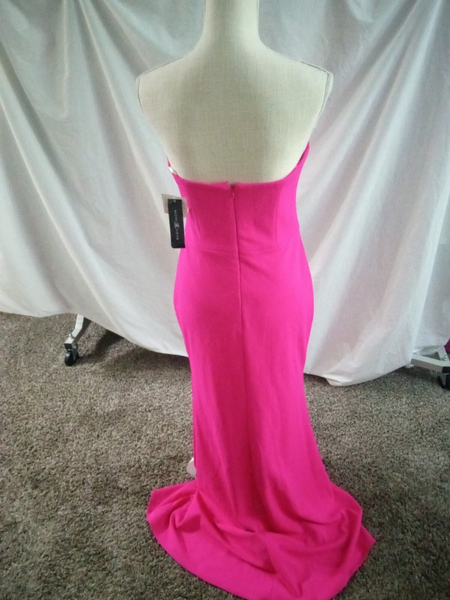 betsy and adam hot pink dress Strapless Sz 4 PromotionName: Suits Starting at $150