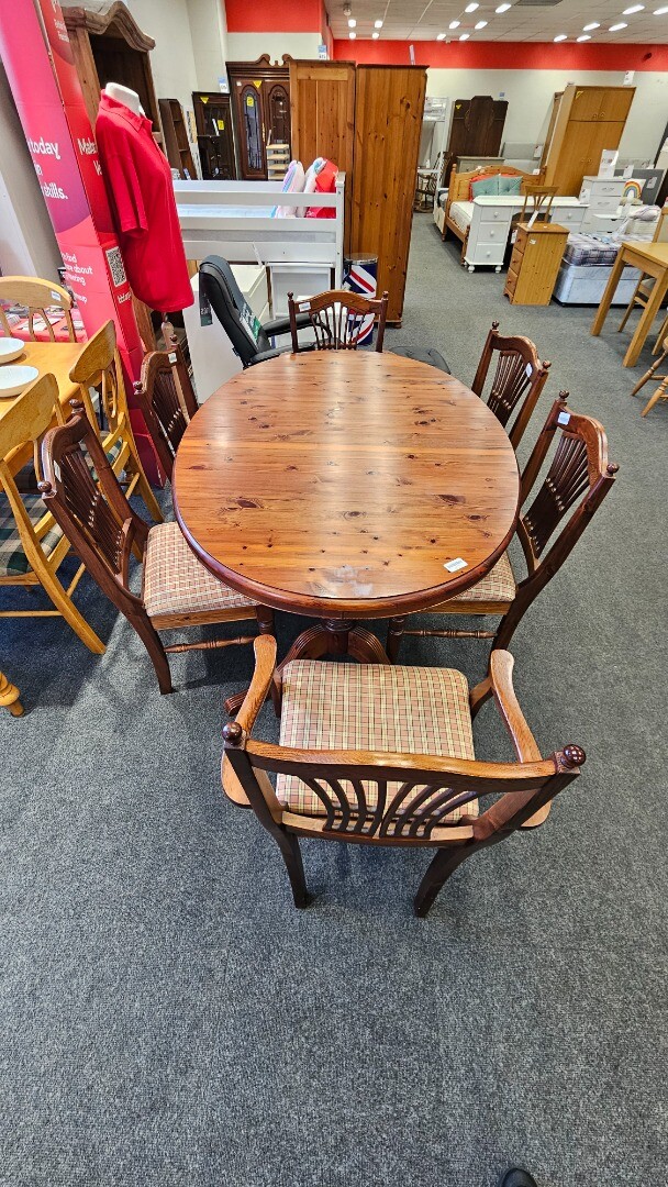 Ducal Dark Wood Dining Table & 6 Chairs CS H65 eBay