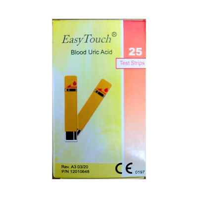 Easy Touch URIC ACID LEVEL Test Strips 1 Box @ 25 Strips Free Shipping From USA