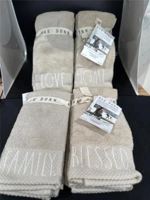 Rae Dunn Fingertip Hand Cotton Towels Tan Set of 2 Your Choice NWT