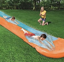 H2O Go Water Lawn Slides Sprinkler Kids Adults Garden Backyard Double Racer.