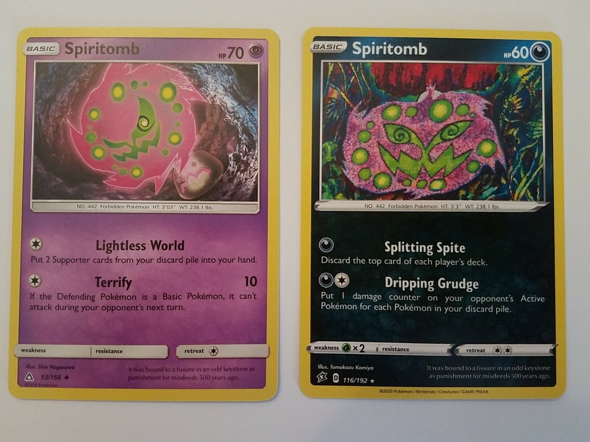 Spiritomb 53/156 & Spiritomb 116/192 Uncommon Pokemon Ultra Prism