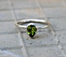 Peridot Gemstone Cocktail Ring, 925 Silver Handmade Statement Ring