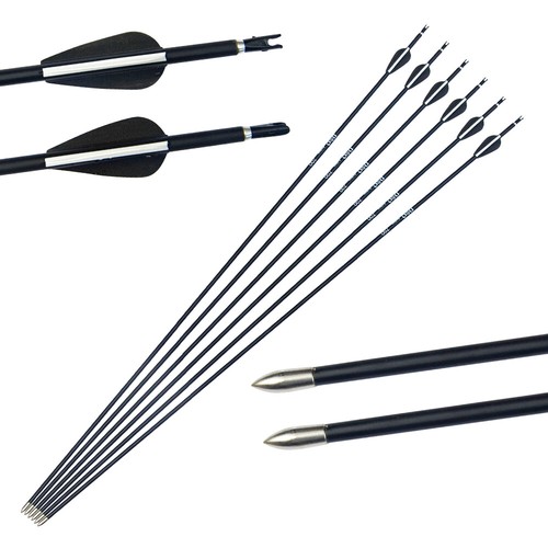 Neu 12 Stck. 31" Carbonpfeile Übungspfeile Bogenschießen Compound Recurve Bogen Jagd - Bild 7 von 12