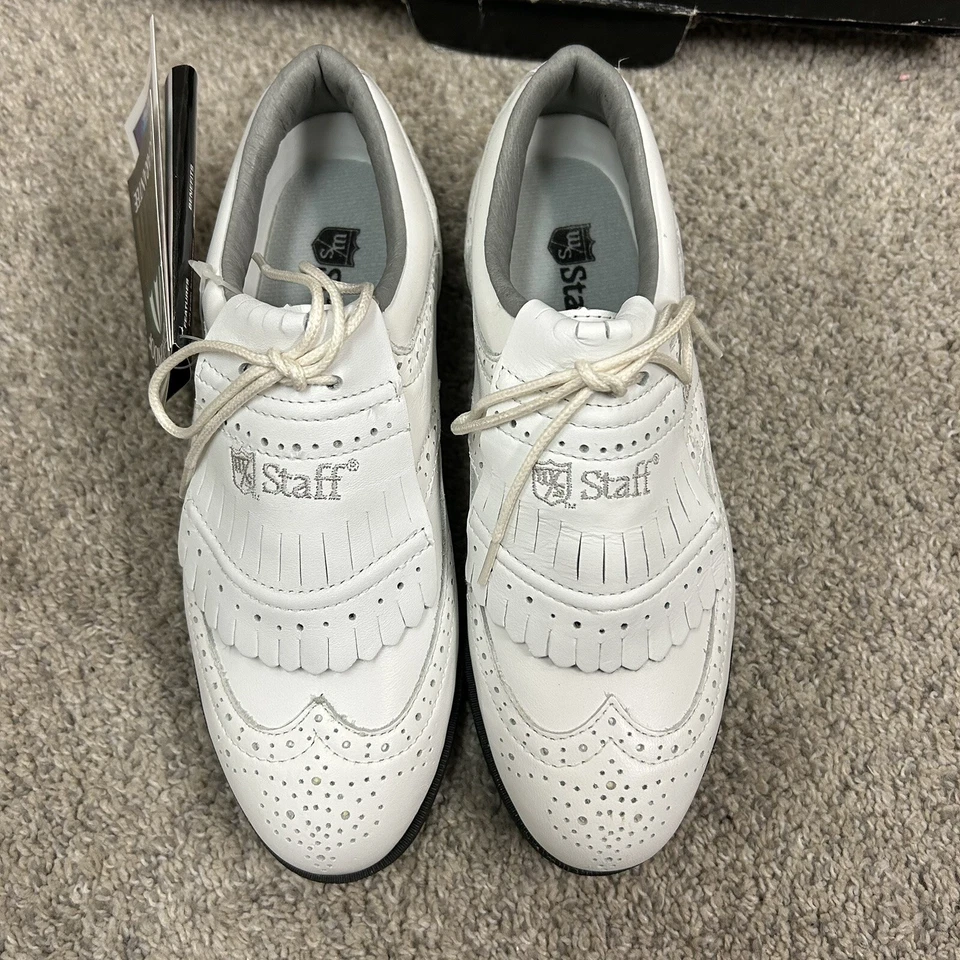 Zapatos de golf Wilson Staff para mujer picos de metal talla 5,5 blancos nuevos con defectos Foto 2 de 4