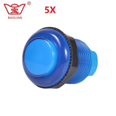 5X Baolian Acrade Video Game Player Switch 28mm Round Illuminated Push Button 5V