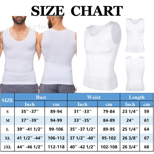 Herren T-Shirt Schlankmacher Body Shaper Bauch Brust Kompression Weste Gürtel Tank Top - Bild 19 von 28