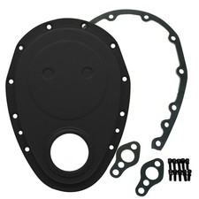 Small Block Chevy Black Aluminum Timing Chain Cover Kit For 283 327 350 400