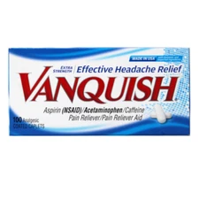 Vanquish Pain Reliever Effective Headache Relief, 100 Caplets Each