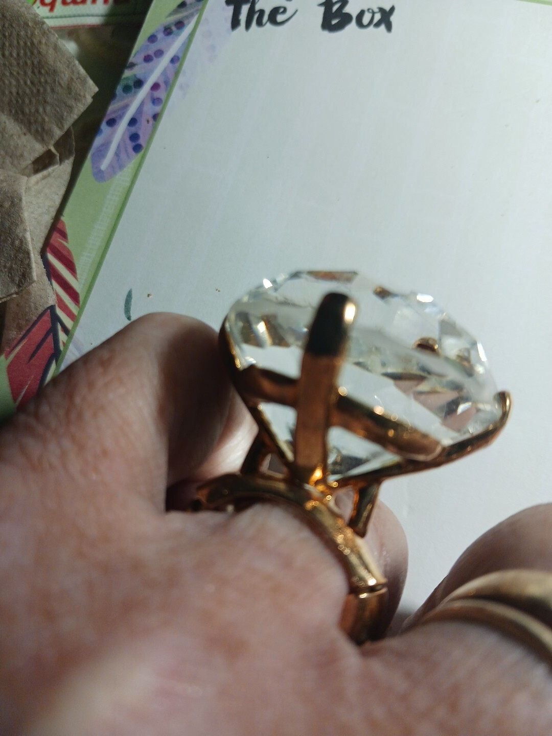 Large Round Diamond Rhinestone Ring stretch Band,… - image 3