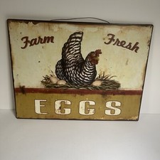 Farm Fresh Eggs Metal SIGN Heavy 10x14 Farmhouse Chicken Hen Rooster Nest