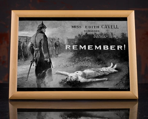 WW1 Memorabilia - Edith Cavell - WWI Vintage Red Cross Poster, Red Cross Nurse