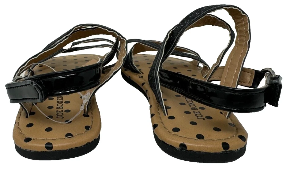Sandalias Joe Boxer para niñas pequeñas Sonora de moda con tiras negras talla: 8 202D Foto 4 de 4